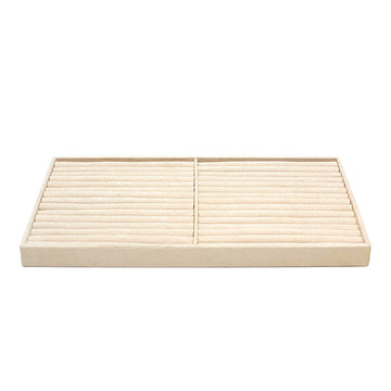WOLF 1834 Vault Insert Tray – Ring, Beige – 28 Ring Rolls with LusterLoc™ Anti-Tarnish Lining - Image 1