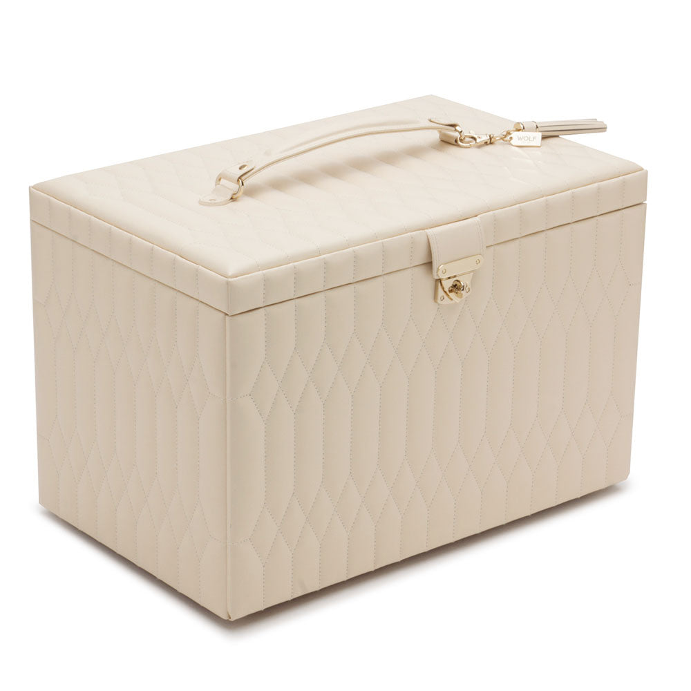 WOLF 1834 Caroline Extra Large Jewelry Case – Ivory, 43 Compartments + Travel Case - Image 2