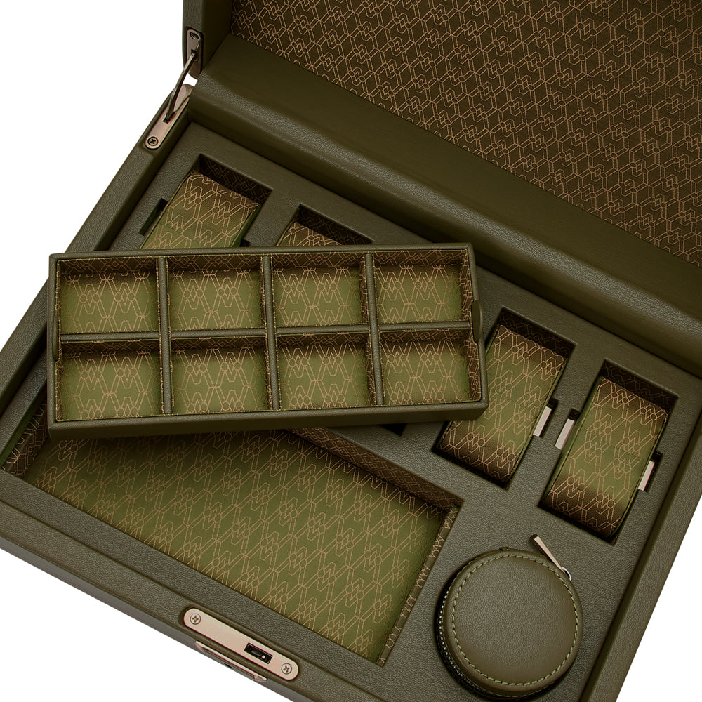 WOLF 1834 Earth 5-Piece Watch Box with Storage - Olive - Image 5