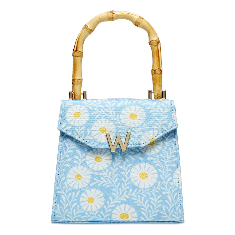 WOLF 1834 Evie Small Bag - Sky Daisy Blue | Fiona Howard Designer Mini Bag - Image 1