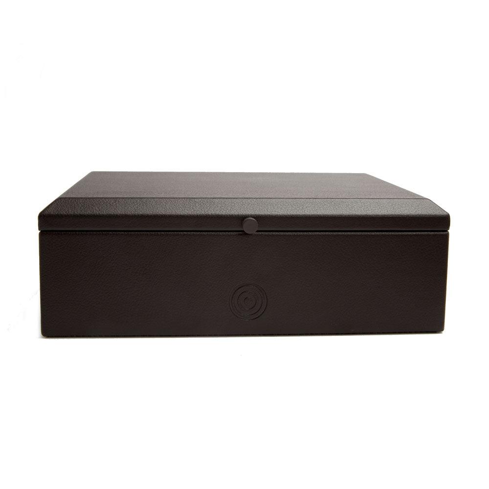 WOLF 1834 WM Brown Shoe Shine Case – Brown Leather with Negroni Tweed Lining - Image 1
