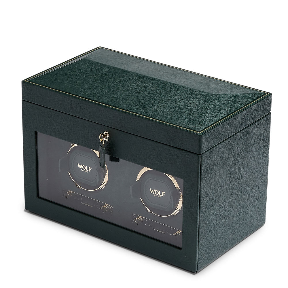 WOLF 1834 British Racing Double Watch Winder with Storage - Green - Image 2