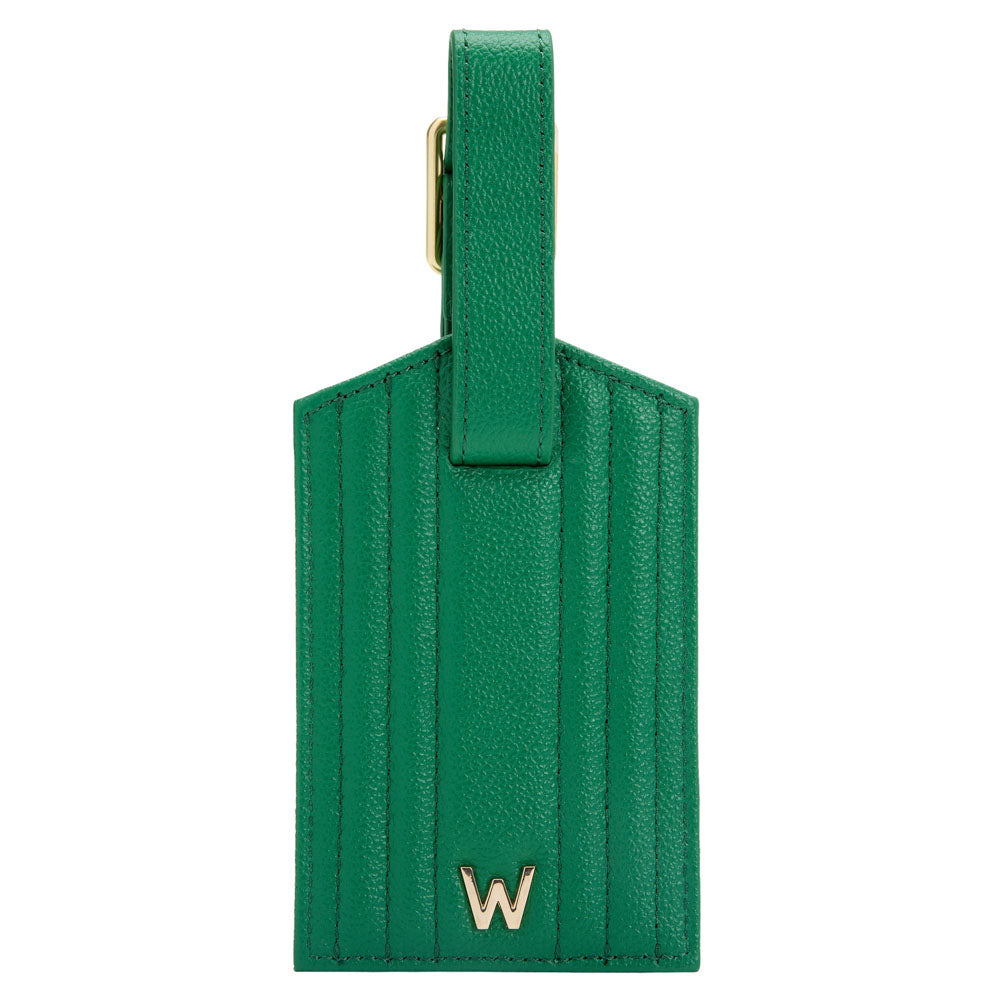 WOLF 1834 Mimi Luggage Tag – Forest Green Quilted Travel Tag - Image 1