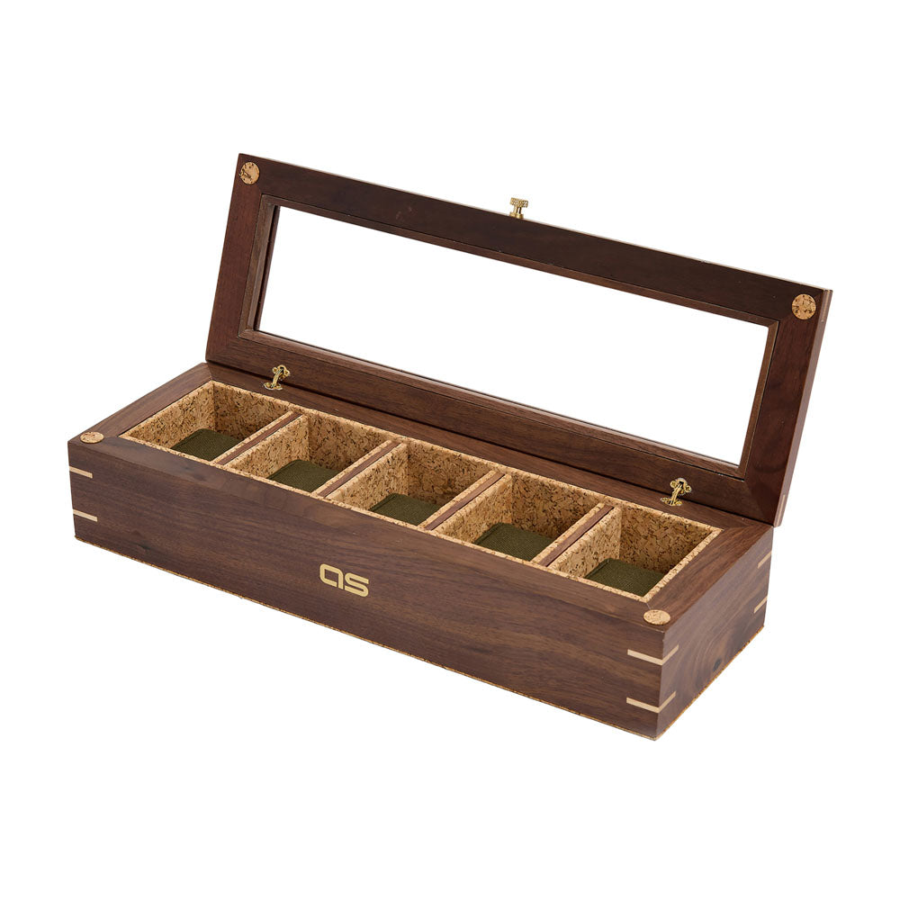 WOLF 1834 Analog:Shift Flatiron II 5-Piece Watch Box – Walnut