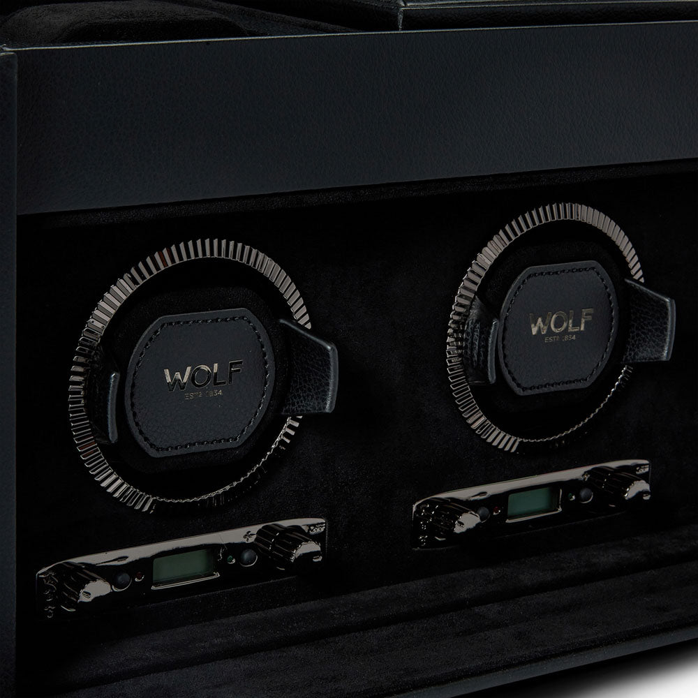 WOLF 1834 British Racing Triple Watch Winder with Storage – Black - Image 4