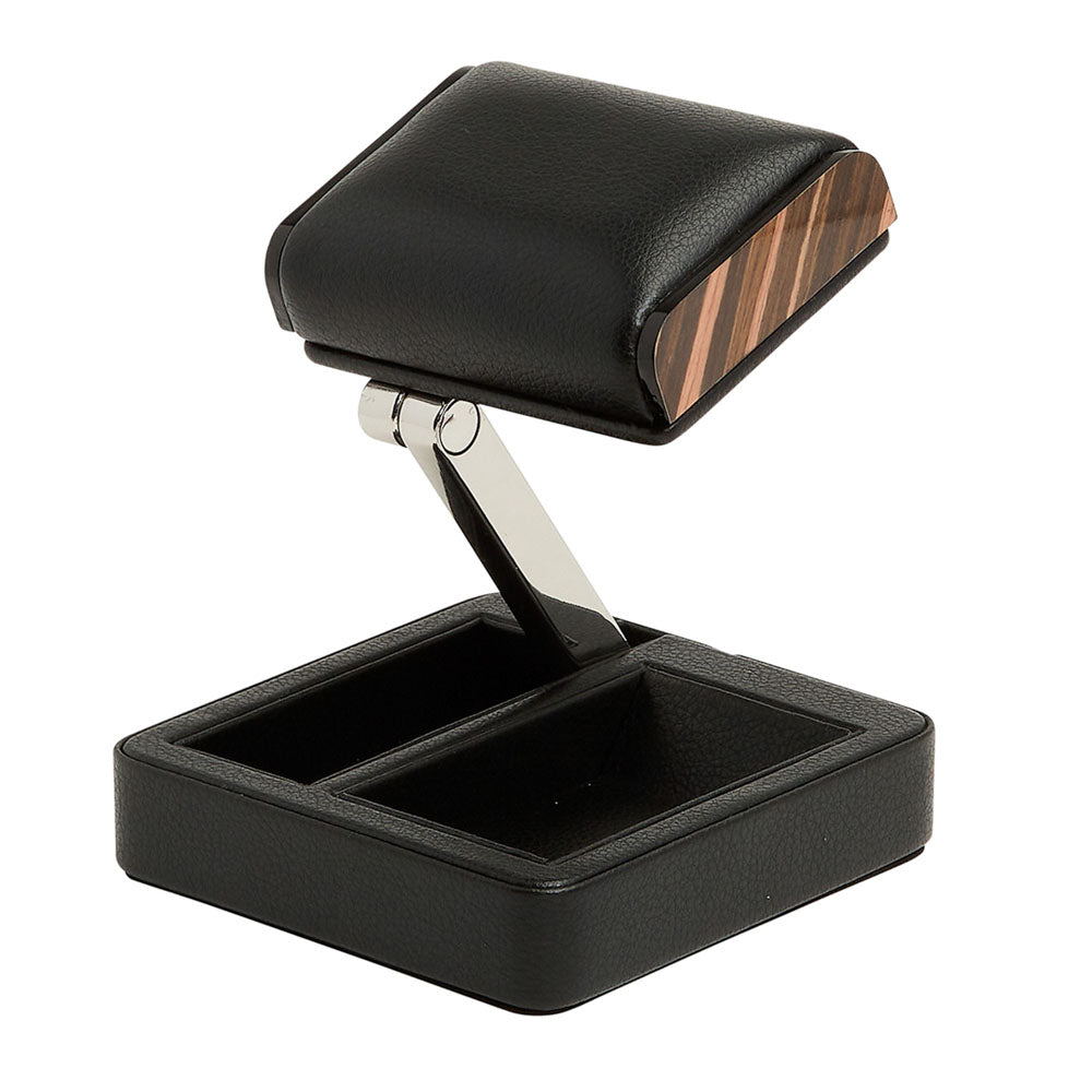 WOLF 1834 Roadster Single Travel Watch Stand - Black Vegan Leather - Image 3