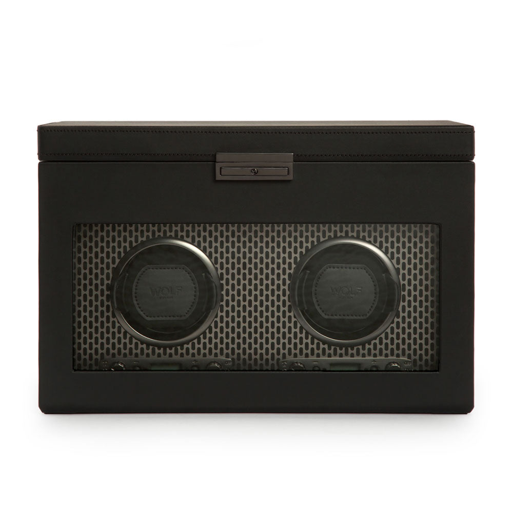 WOLF 1834 Axis Double Watch Winder with Storage – Powder Coat - Image 1