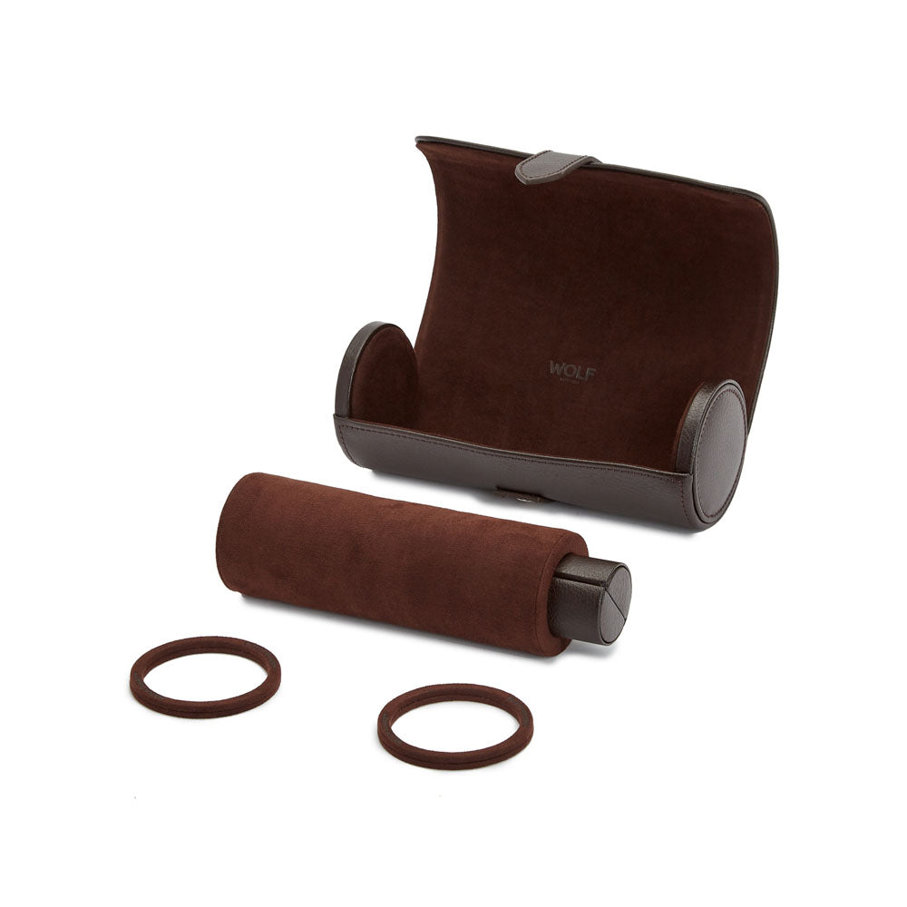 WOLF 1834 Blake Watch Roll with Capsule - Brown, 3-Watch Travel Case - Image 4
