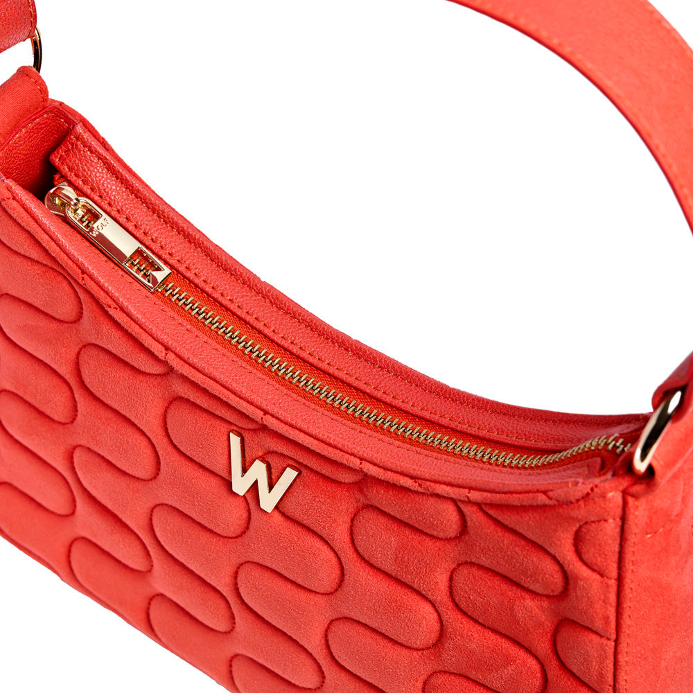 WOLF 1834 Mimi Swirl Shoulder Bag with Coordinated Scarf – Radiant Red - Image 4