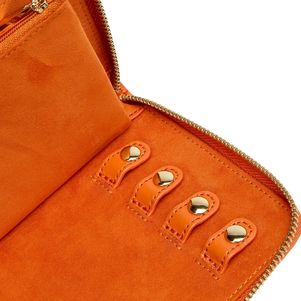 WOLF 1834 Maria Jewelry Portfolio – Tangerine Leather Travel Case - Image 5