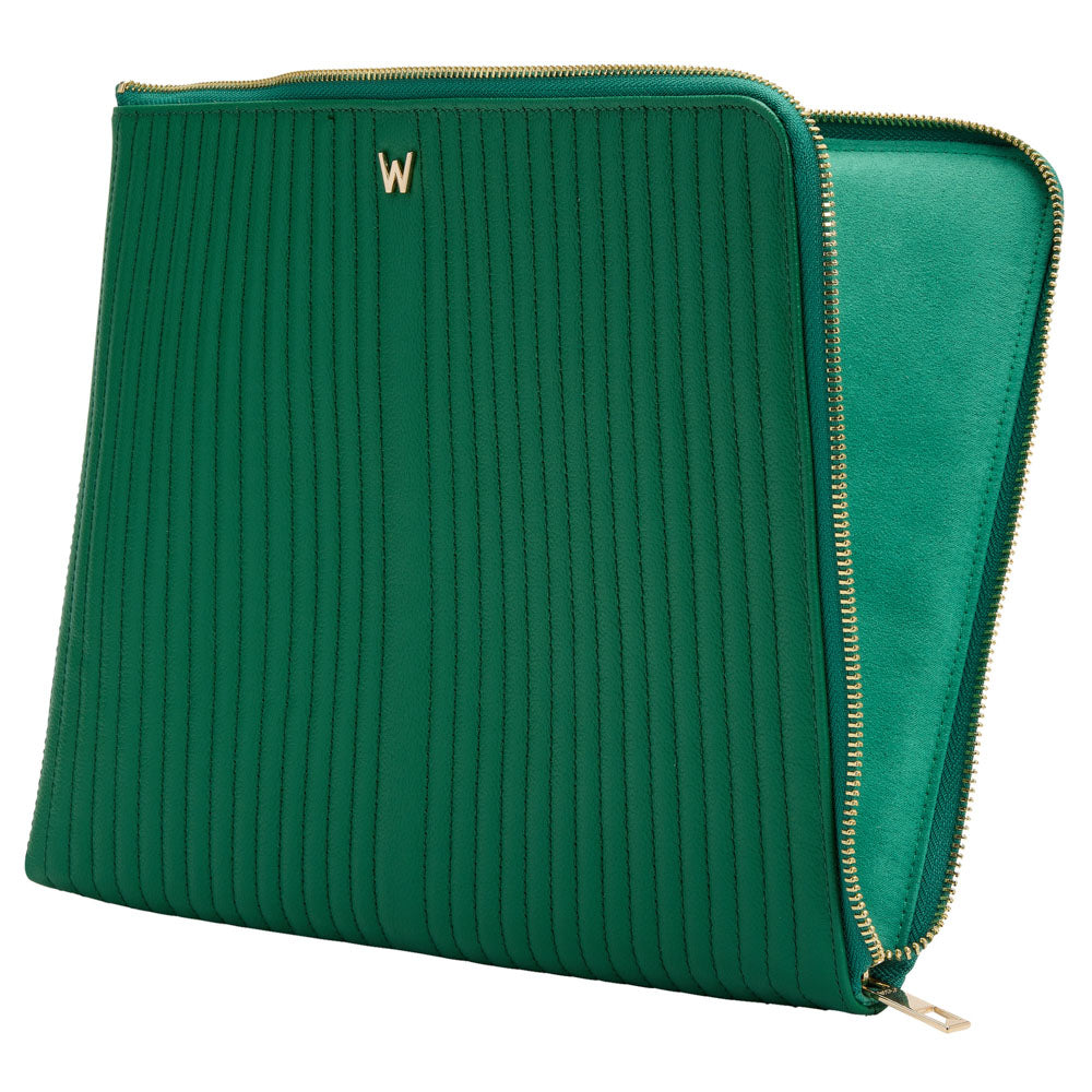 WOLF 1834 Mimi Laptop Sleeve 13" with Handle - Forest Green - Image 2