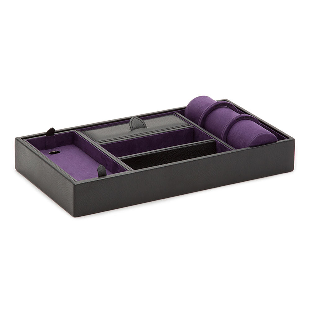 WOLF 1834 Blake Valet Tray With Cuff – Black/Purple - Image 2