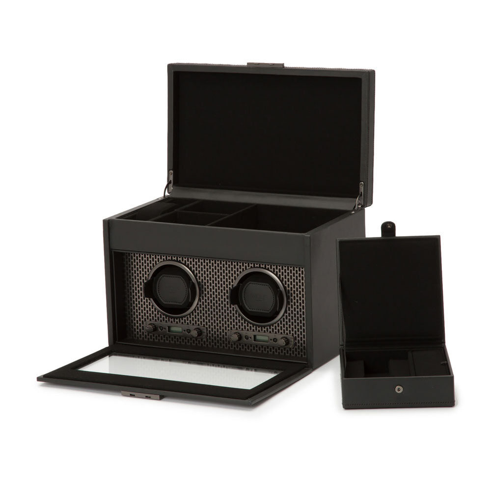 WOLF 1834 Axis Double Watch Winder with Storage – Powder Coat - Image 4