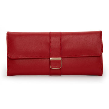WOLF 1834 Palermo Jewelry Roll – Red Leather Travel Case with LusterLoc™ Anti-Tarnish Lining - Image 1