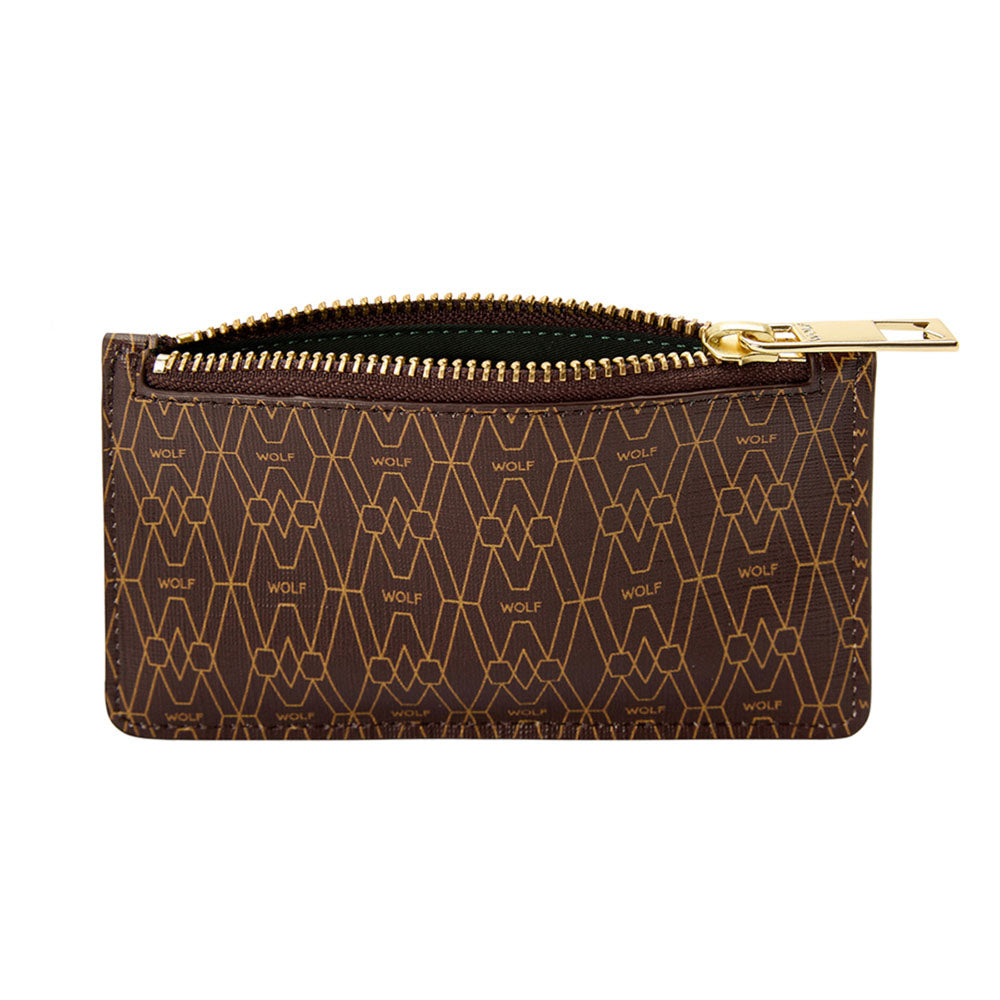 WOLF 1834 Signature Zip Case - Brown | RFID-Blocking Card Wallet with 7 Slots - Image 3