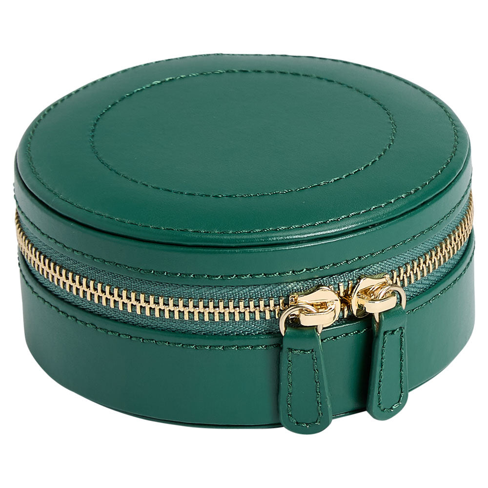 WOLF 1834 Sophia Round Zip Case – Forest Green | Jewelry Travel Case with LusterLoc™ - Image 2