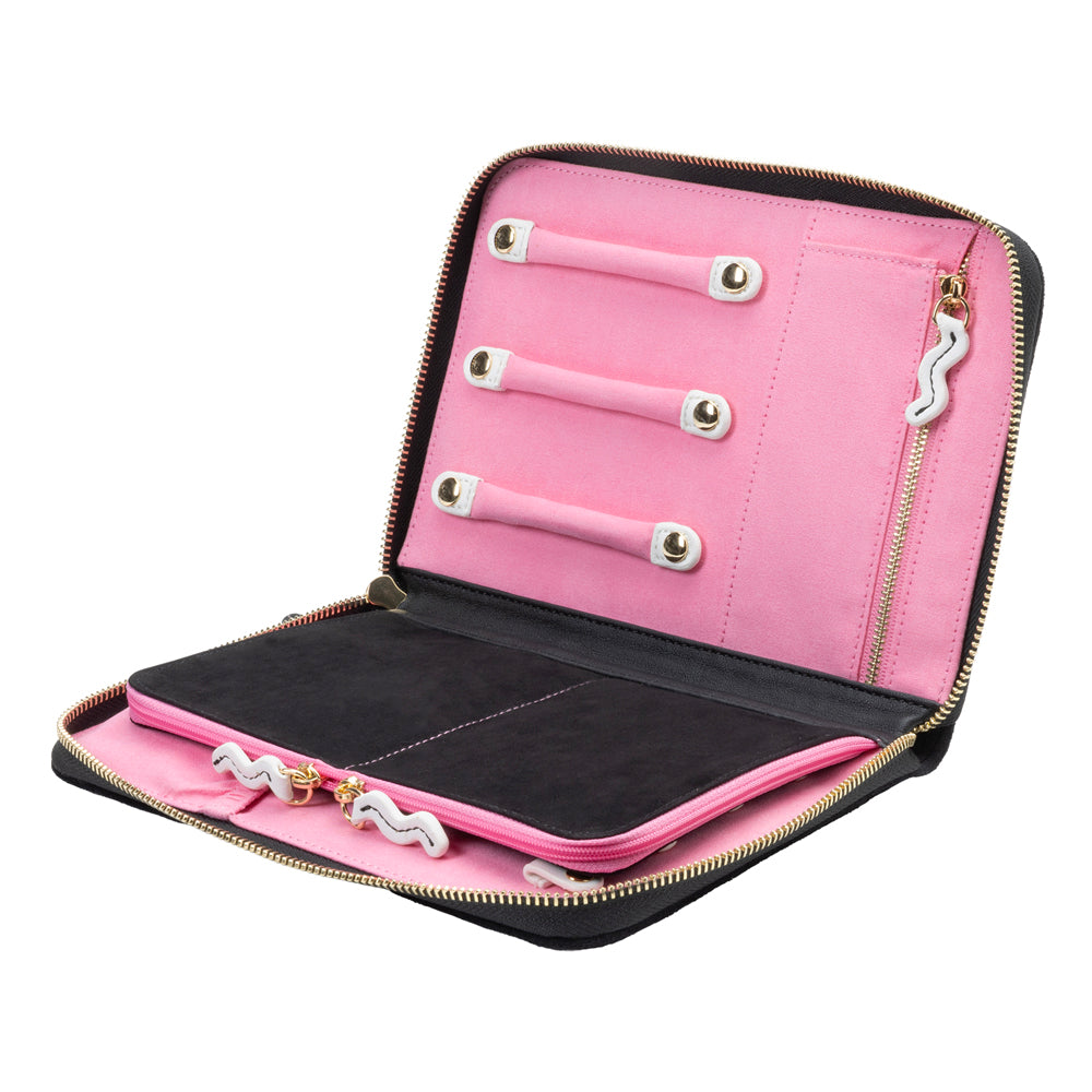 WOLF 1834 Bea Bongiasca Jewelry Portfolio – White/Black/Pink Velvet - Image 4