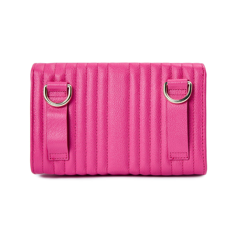 WOLF 1834 Mimi Crossbody Bag with Wristlet - Pink Vegan Leather - Image 3