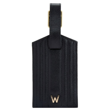 WOLF 1834 Mimi Luggage Tag – Quilted Polyurethane Travel Tag, Black - Image 1