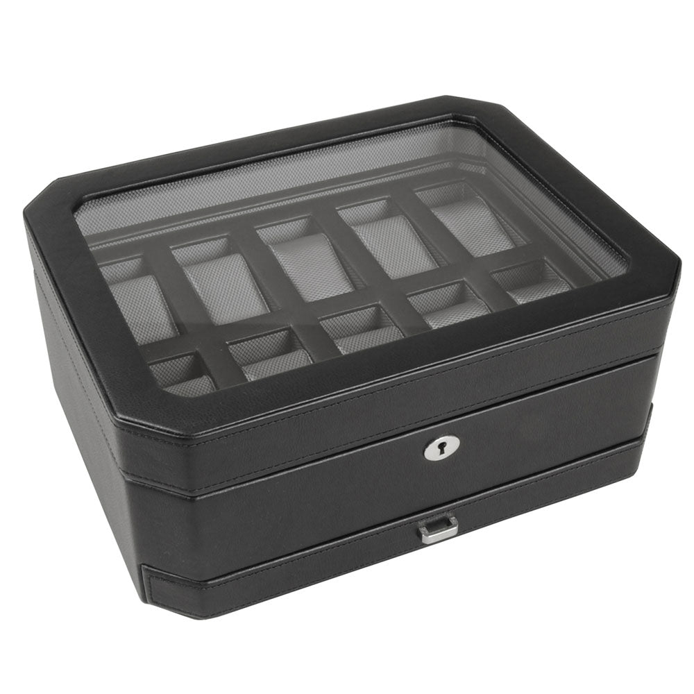 WOLF 1834 Windsor 10-Piece Watch Box with Drawer – Windsor Black - Image 2