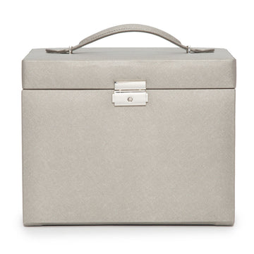 WOLF 1834 Heritage Medium Jewelry Box – Pewter Saffiano - Image 1