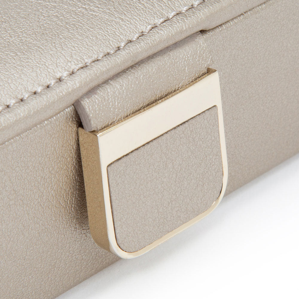 WOLF 1834 Palermo Safe Deposit Box - Pewter Leather Jewelry Travel Case - Image 4