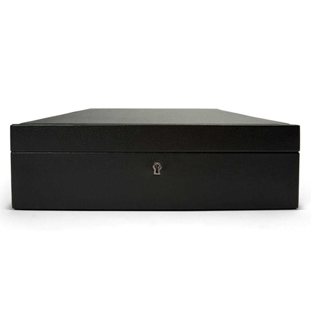 WOLF 1834 British Racing 10-Piece Watch Box – Black with Gunmetal Hardware - Image 1