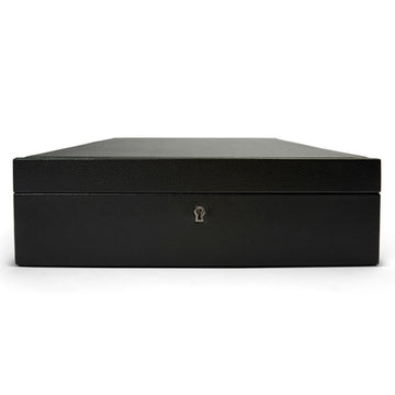 WOLF 1834 British Racing 10-Piece Watch Box – Black with Gunmetal Hardware - Image 1