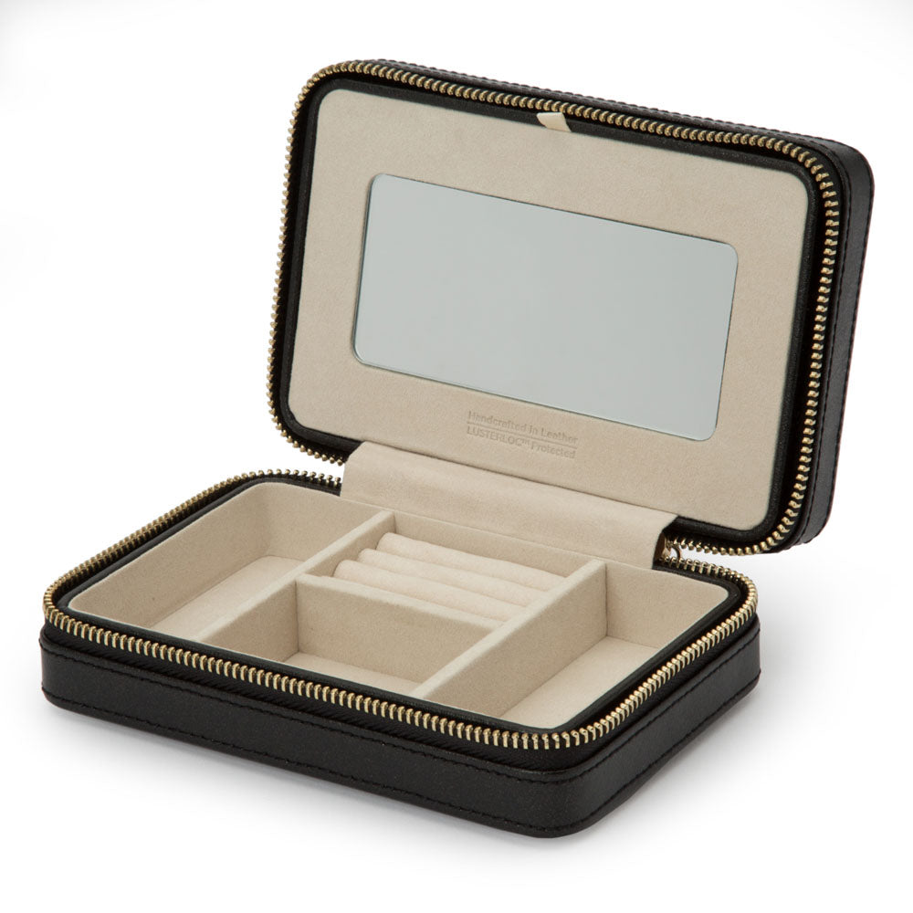 WOLF 1834 Palermo Zip Case – Black Anthracite Jewelry Travel Case - Image 4