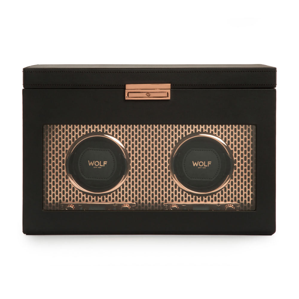 WOLF 1834 Axis Double Watch Winder With Storage – Copper - Image 1