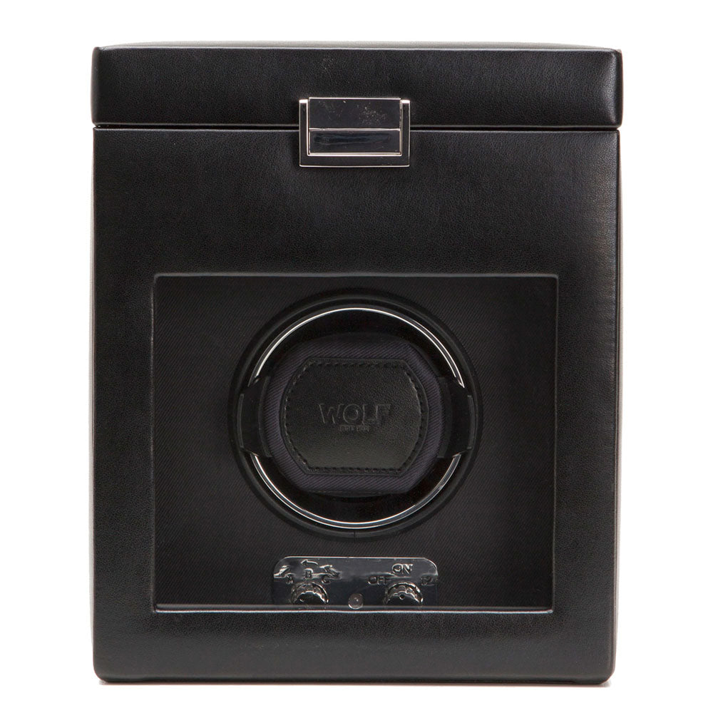 WOLF 1834 Heritage Single Watch Winder with Storage - Black - Image 1