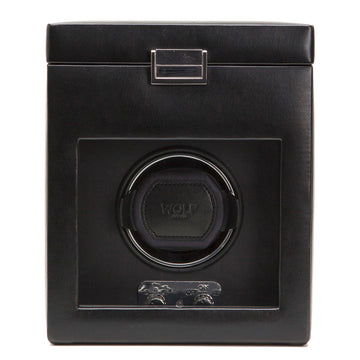 WOLF 1834 Heritage Single Watch Winder with Storage - Black - Image 1