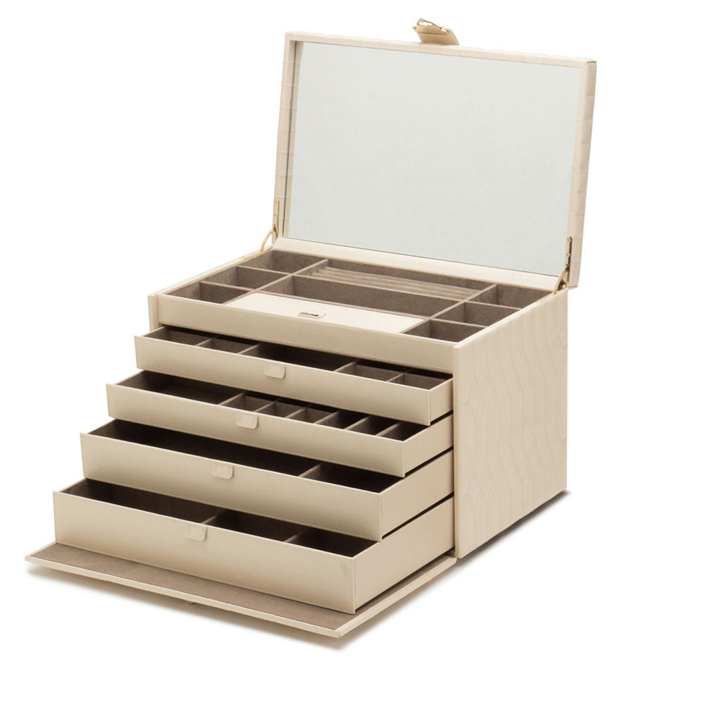 WOLF 1834 Caroline Extra Large Jewelry Case – Ivory, 43 Compartments + Travel Case - Image 3
