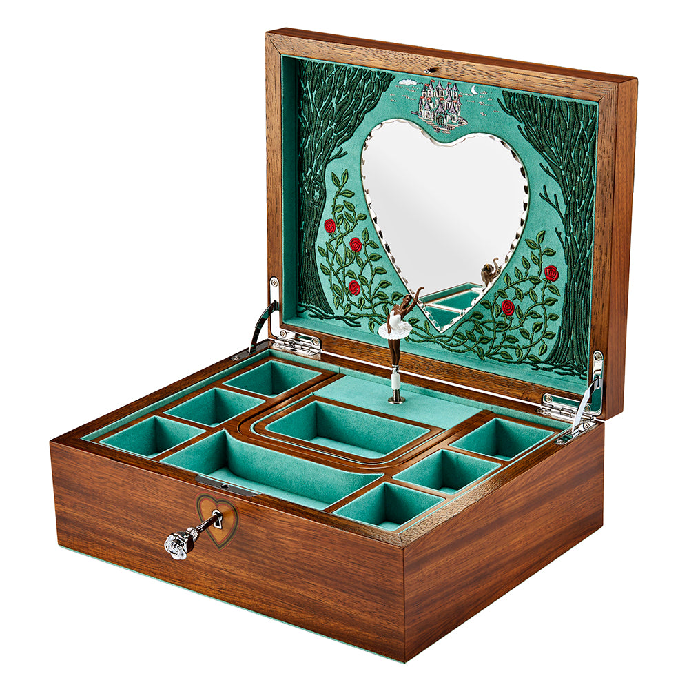 WOLF 1834 Ballet Musical Jewelry Box - Sleeping Beauty Walnut Wood - Image 3