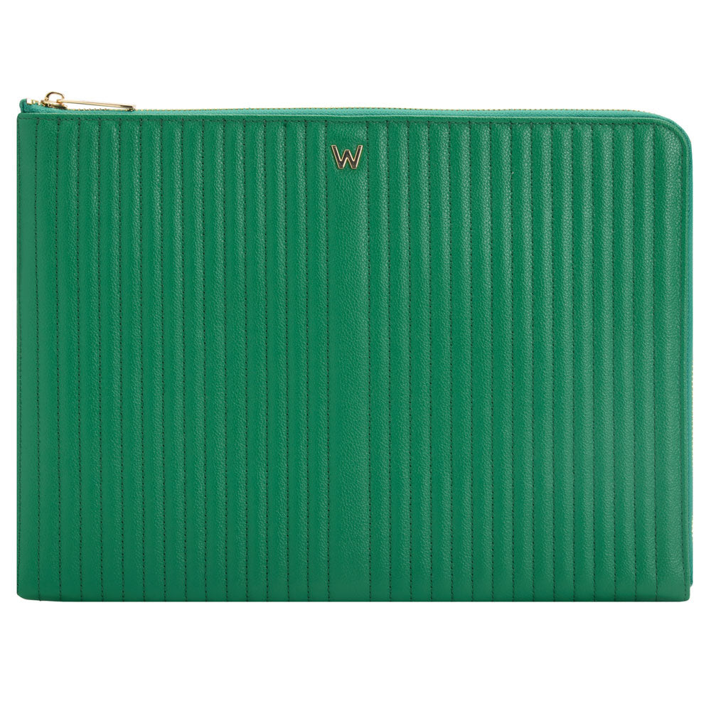 WOLF 1834 Mimi Laptop Sleeve 13" with Handle - Forest Green - Image 1