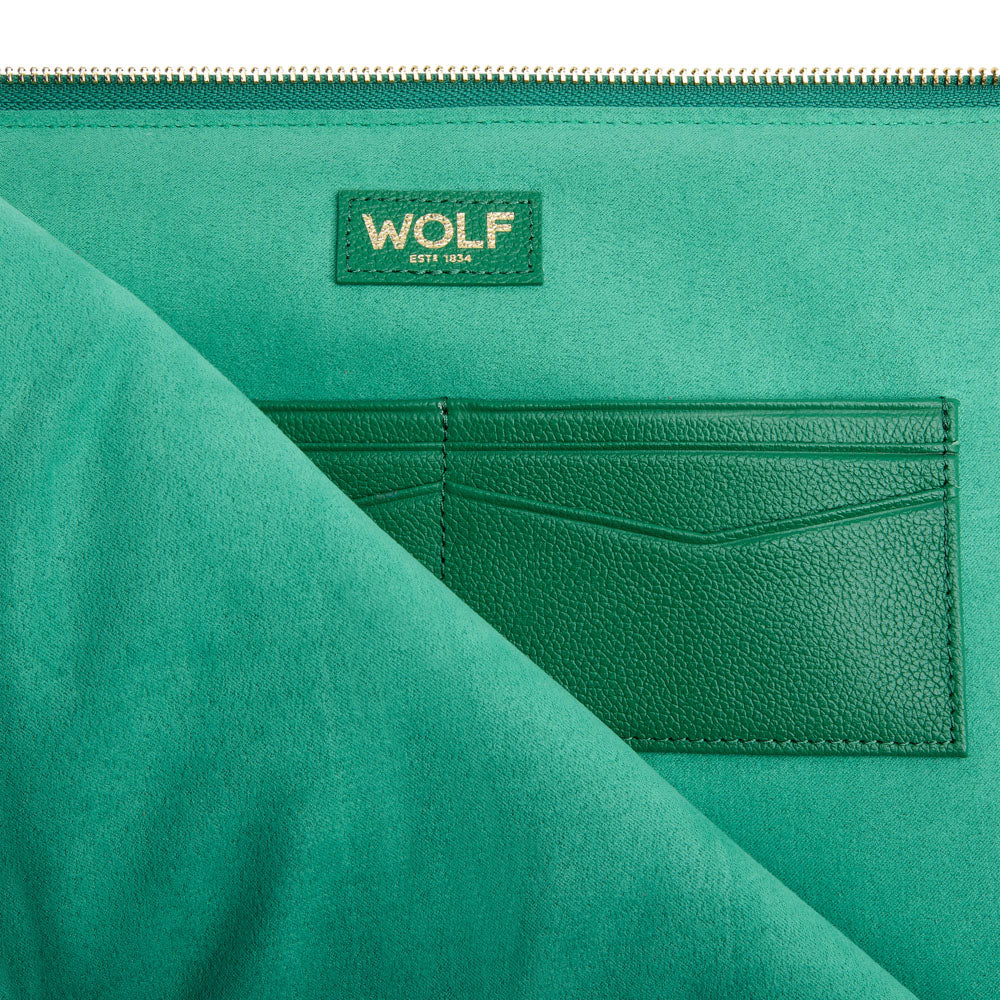 WOLF 1834 Mimi Laptop Sleeve 13" with Handle - Forest Green - Image 4