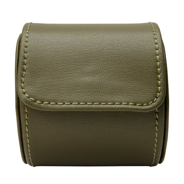 WOLF 1834 Earth Single Watch Roll – Olive Apple Leather - Image 1