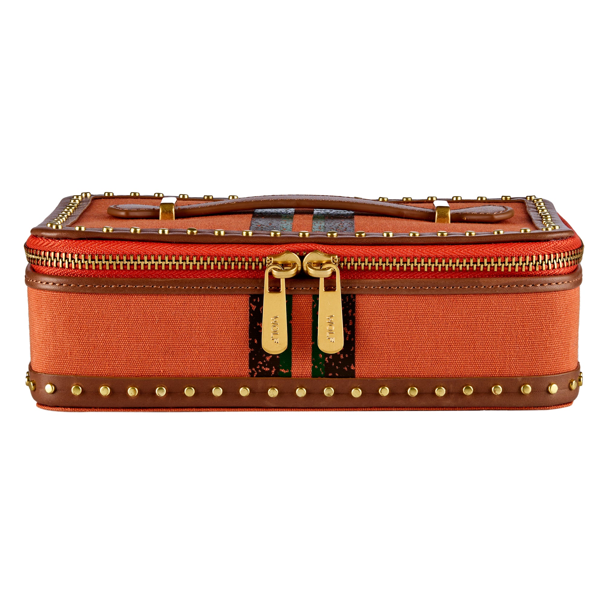 WOLF 1834 Ida Travel Zip Jewelry Case – Orange - Image 1
