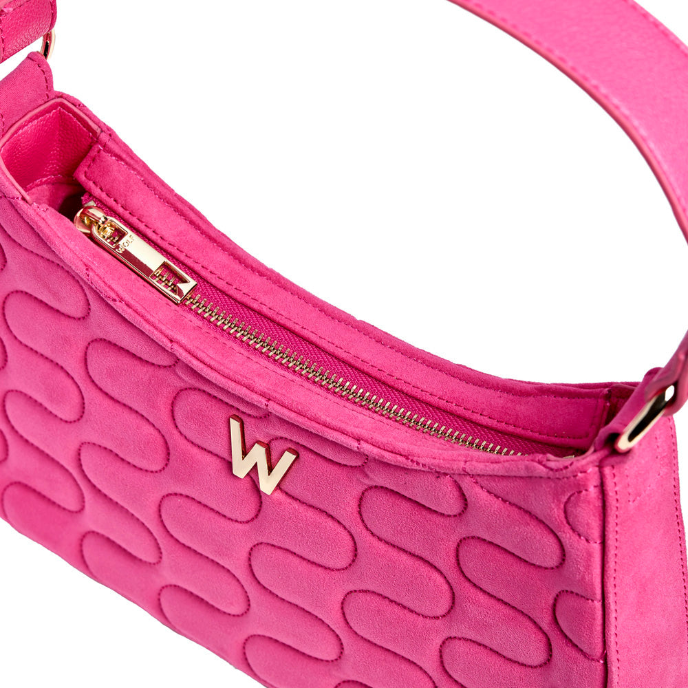 WOLF 1834 Mimi Swirl Shoulder Bag with Scarf - Pink Flash - Image 4