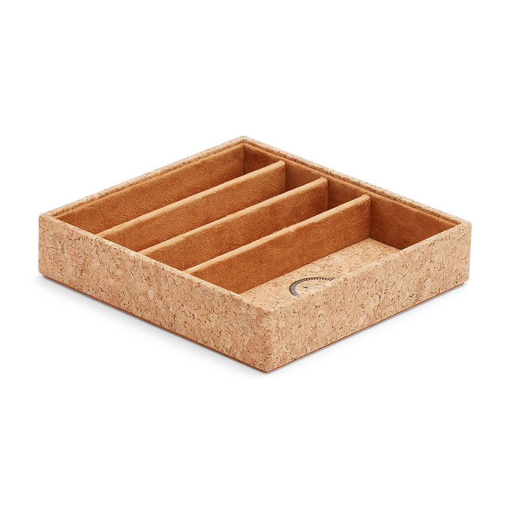 WOLF 1834 Analog/Shift 1976 Collection Strap Changing Tray – Cork Valet with 4 Compartments