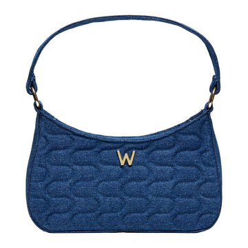 WOLF 1834 Mimi Swirl Shoulder Bag with Scarf – Denim - Image 1