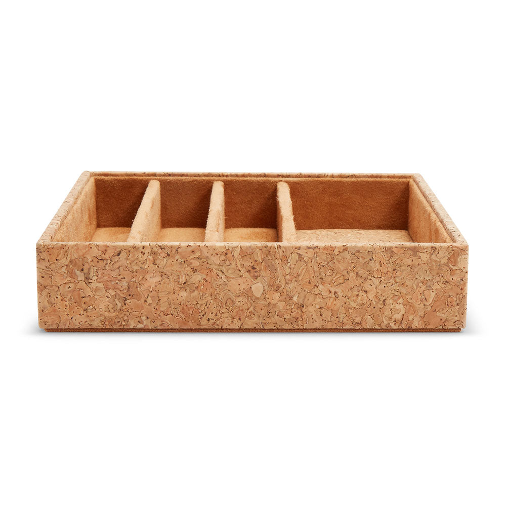 WOLF 1834 Analog/Shift 1976 Collection Strap Changing Tray – Cork Valet with 4 Compartments