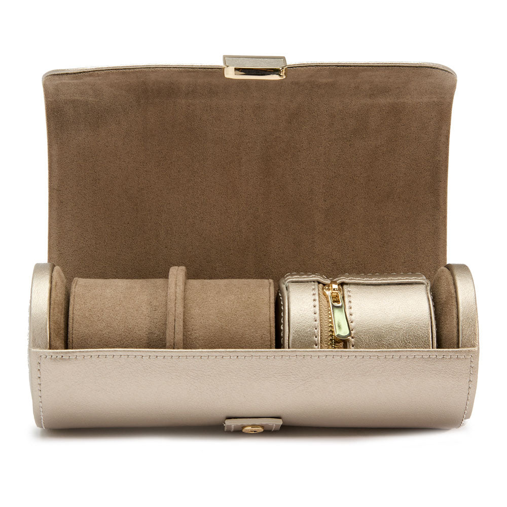 WOLF 1834 Palermo Double Watch Roll with Jewelry Pouch – Pewter - Image 3