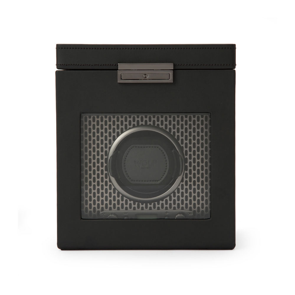 WOLF 1834 Axis Single Watch Winder with Storage – Powder Coat - Image 1
