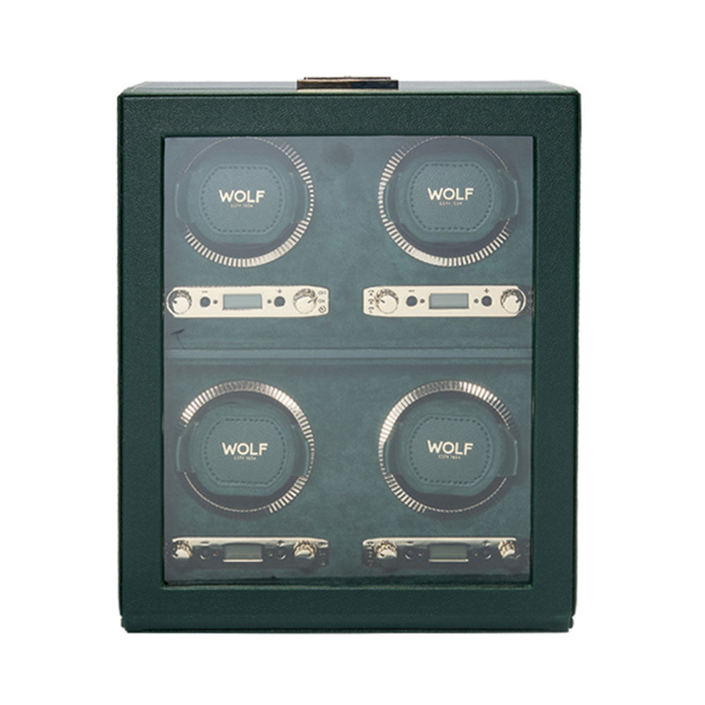 WOLF 1834 British Racing 4 Piece Watch Winder - Green - Image 1