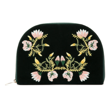 WOLF 1834 Zoe Portfolio – Forest Green Velvet Jewelry Travel Case - Image 1