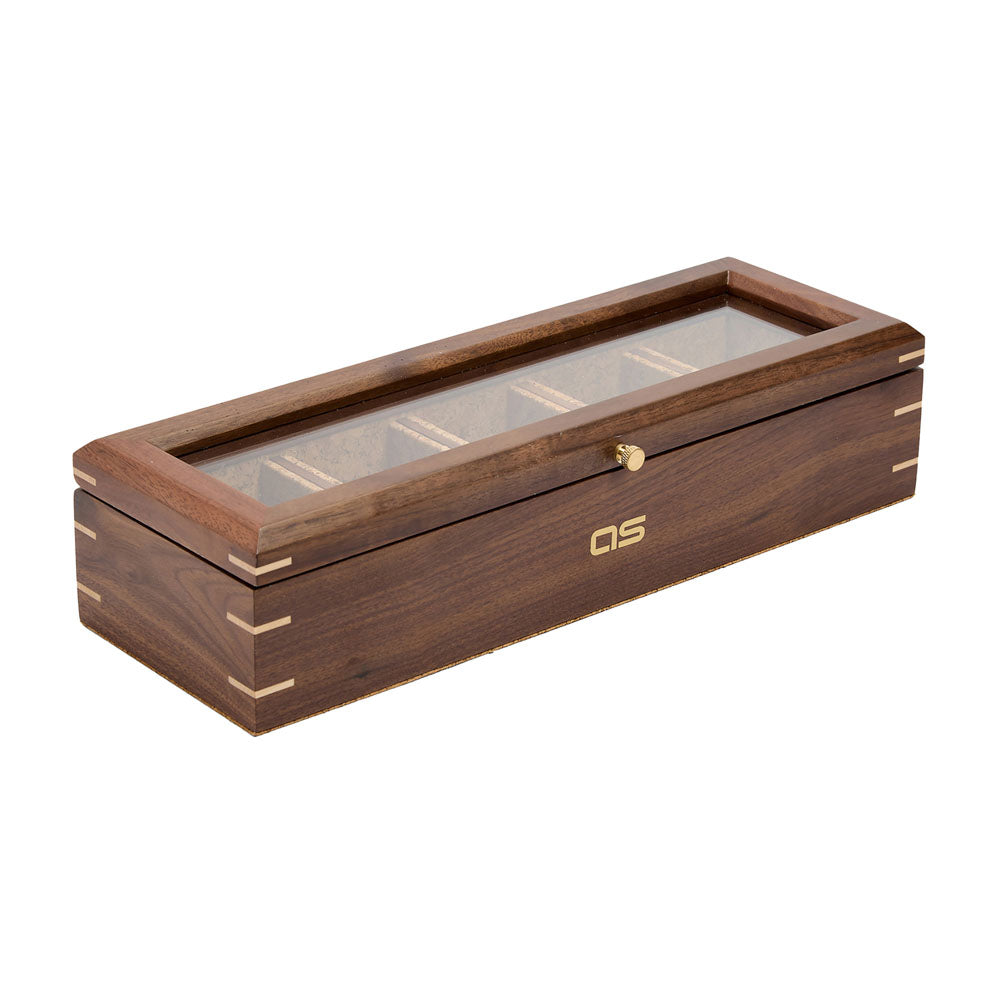 WOLF 1834 Analog:Shift Flatiron II 5-Piece Watch Box – Walnut