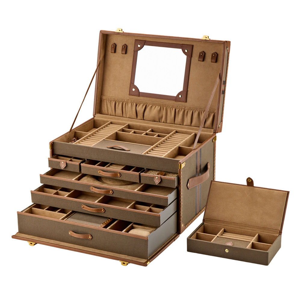 WOLF 1834 Ida Extra Large Jewelry Trunk - Khaki - Image 4