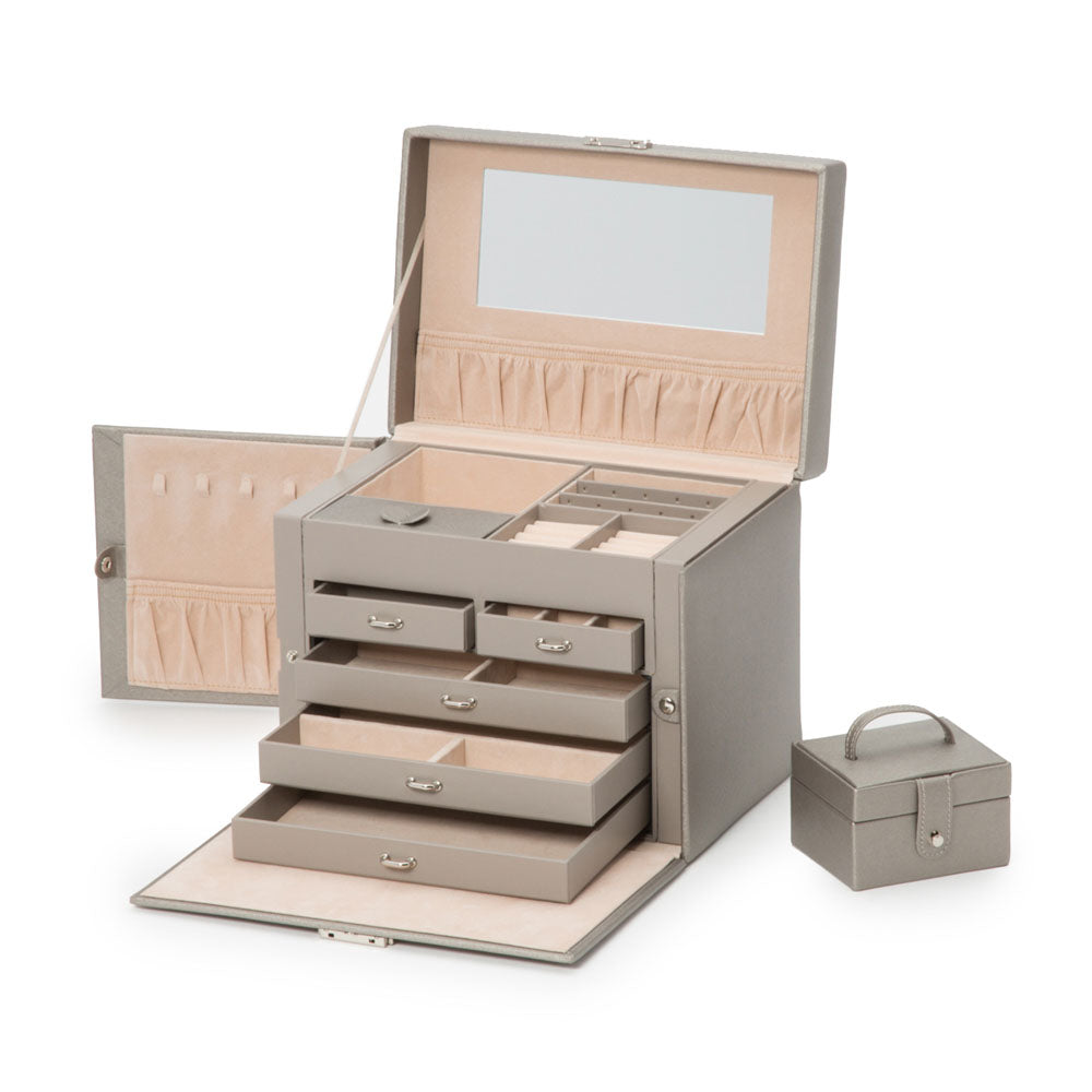 WOLF 1834 Heritage Medium Jewelry Box – Pewter Saffiano - Image 5