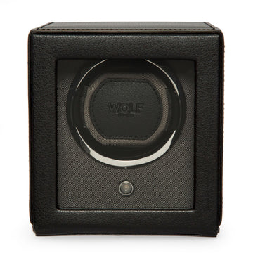 WOLF 1834 Cub Single Watch Winder with Cover - Black - Image 1